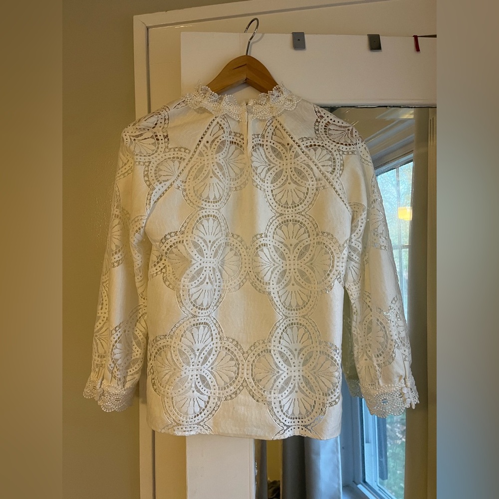 Sezane Bianca Blouse Ecru - Size 2 - Picture 5 of 13